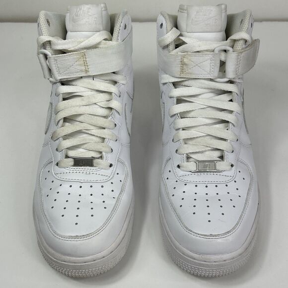 Nike Air Force 1 High Mid Sz 9 Triple White Women’s 334031-105 AF1 Basketball - Picture 2 of 13